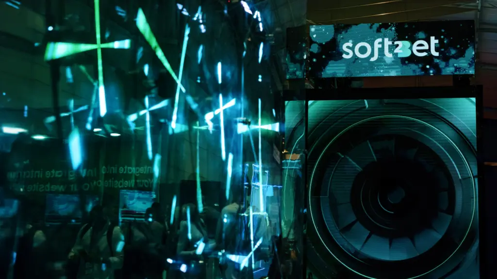 Soft2Bet digital display representing data-driven analytics and reporting